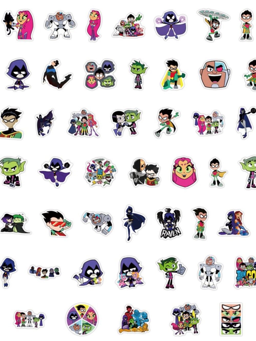60PCS Teen Titans Stickers Waterproof PVC Vinyl Laptop Luggage Water Bottle Set - Picture 5 of 5